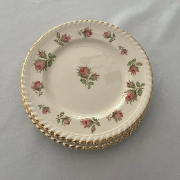 WindsorWare English Rose China Bread Plate with Gold Trim - 6-1/8" Dia. - VTG - Picture 2 of 3